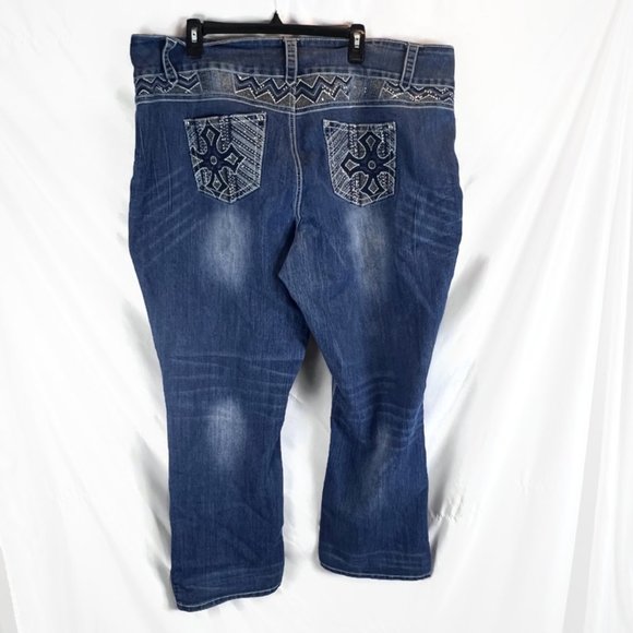 Revolt Bootcut Jeans Womens Plus 22W Blue Denim Plus Size - Picture 2 of 5